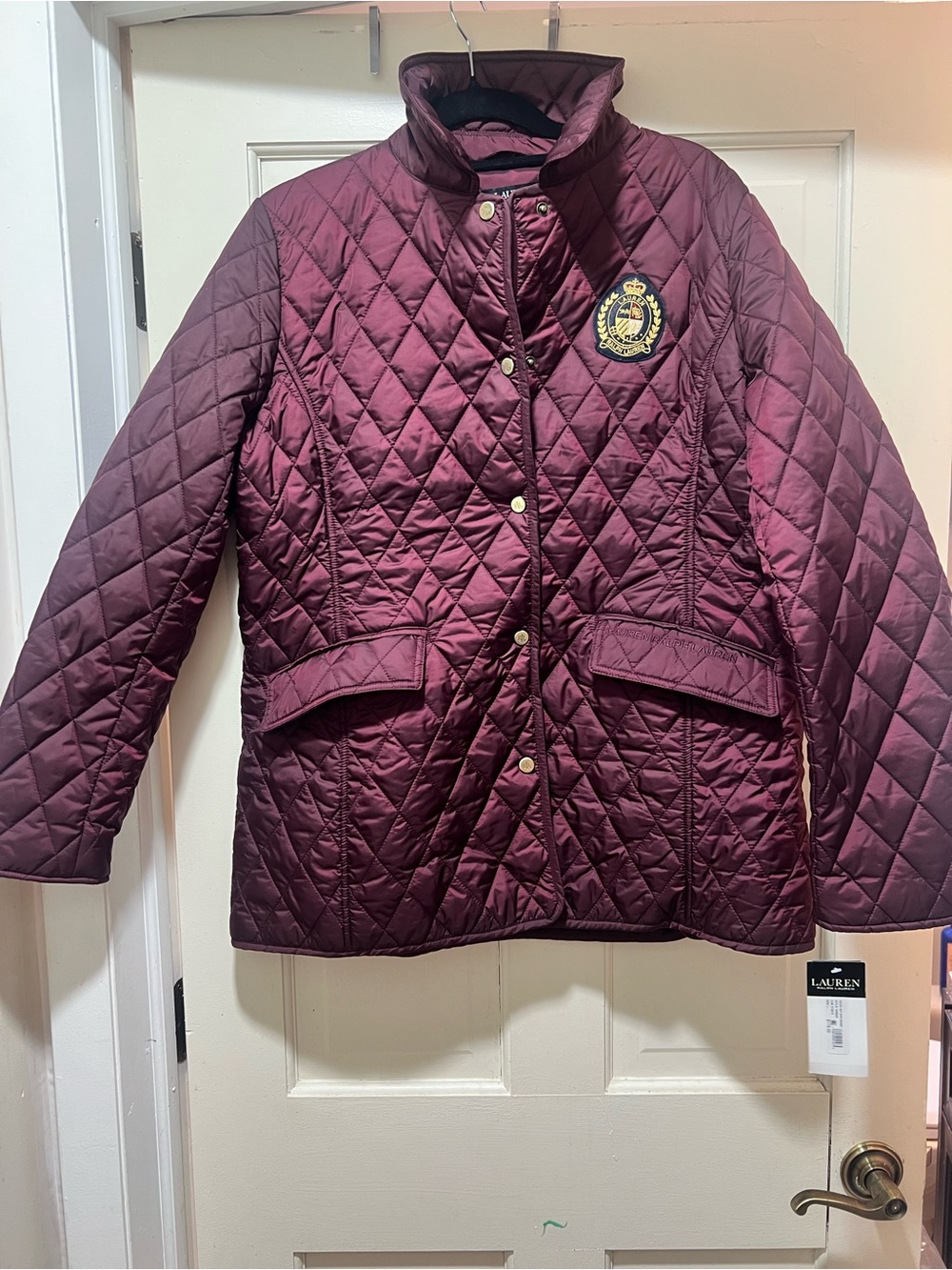 Lauren Ralph Lauren womans Quilted Burgundy Jacket- large